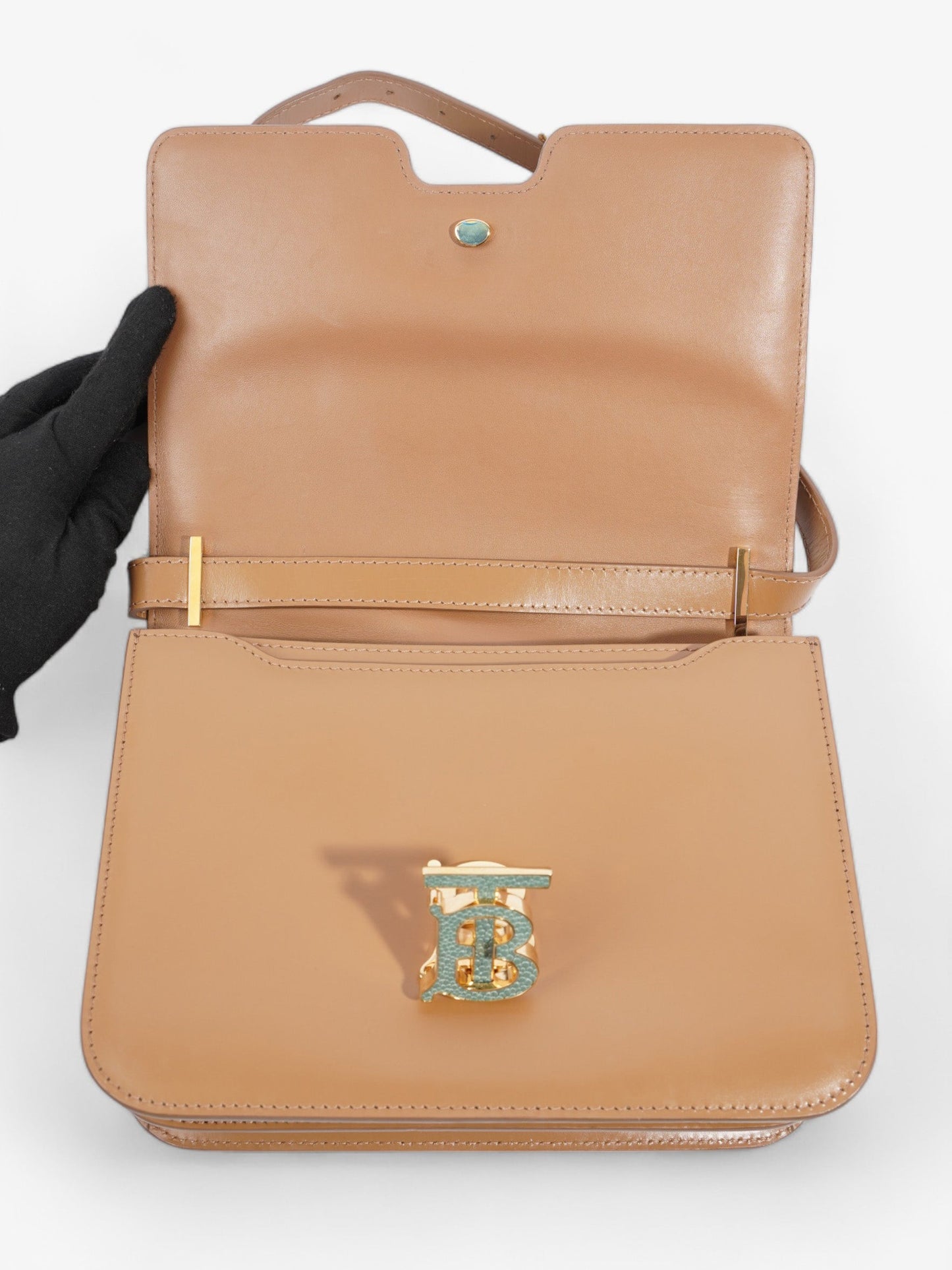 Burberry TB Logo Bag Tan Leather