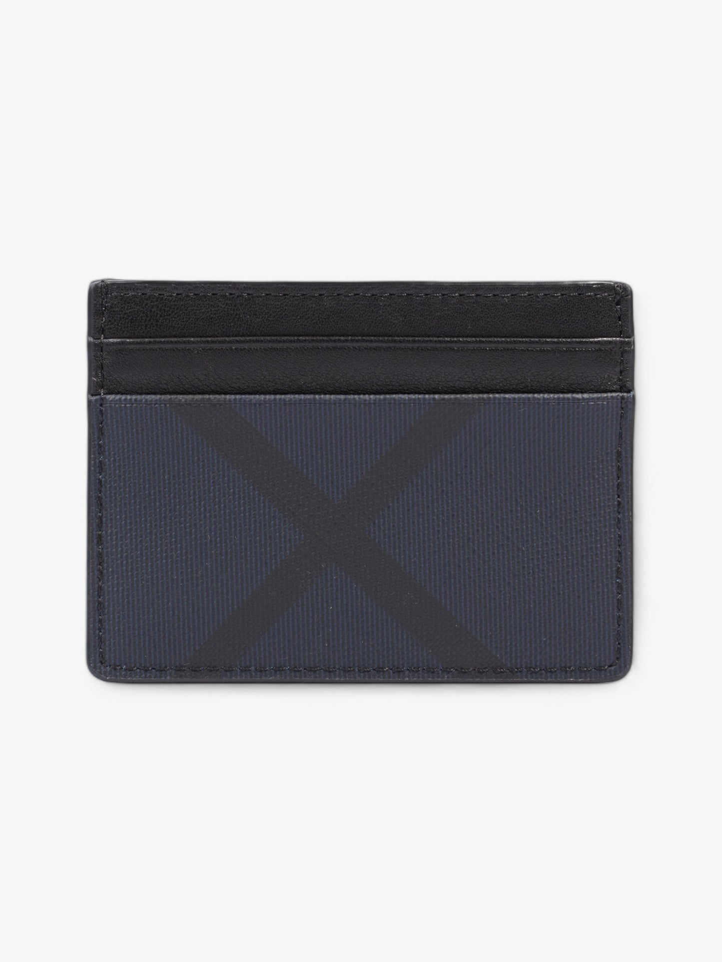 Burberry London Check Card Holder Navy Blue / Black Polyurethane