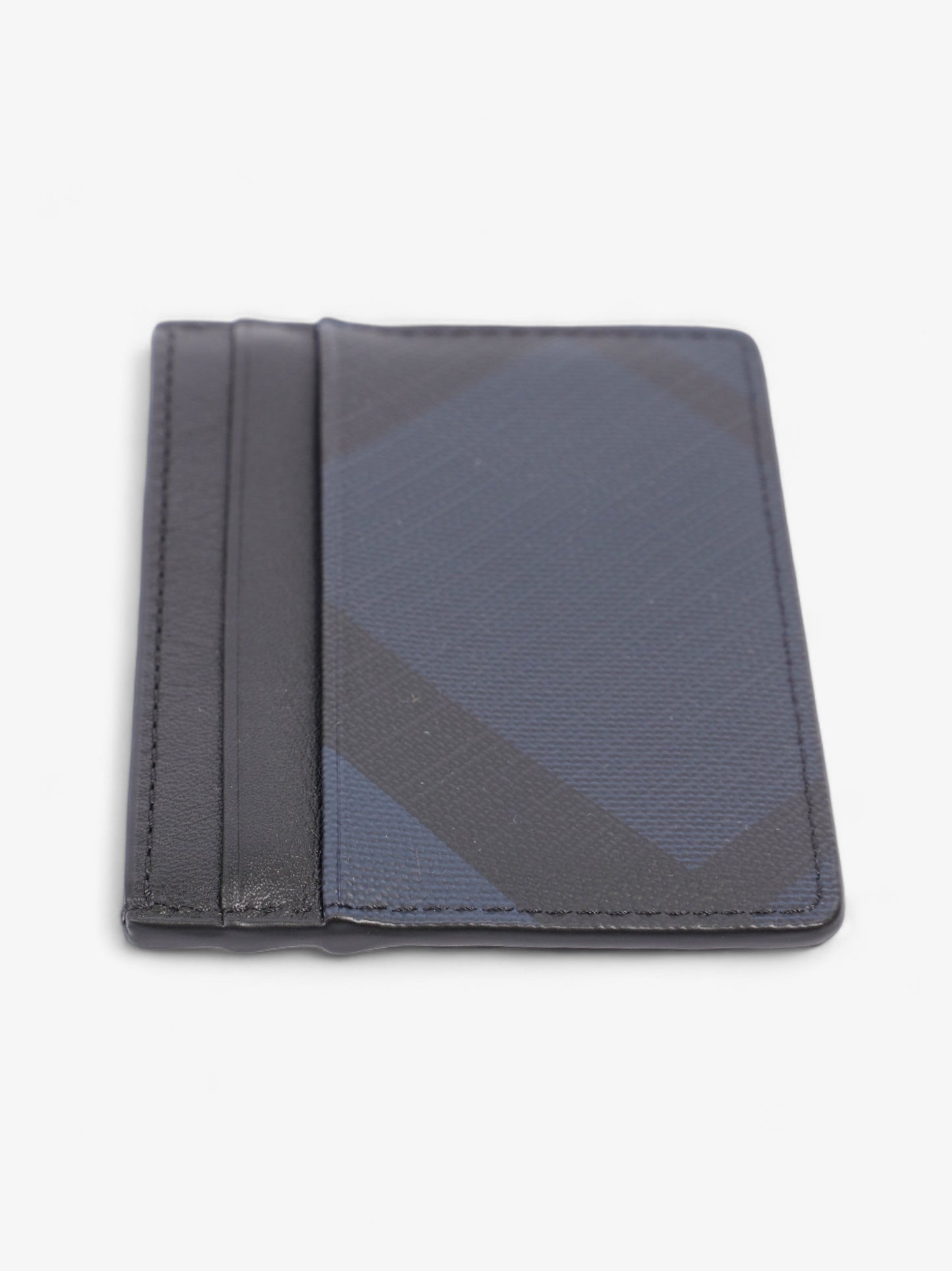 Burberry London Check Card Holder Navy Blue / Black Polyurethane