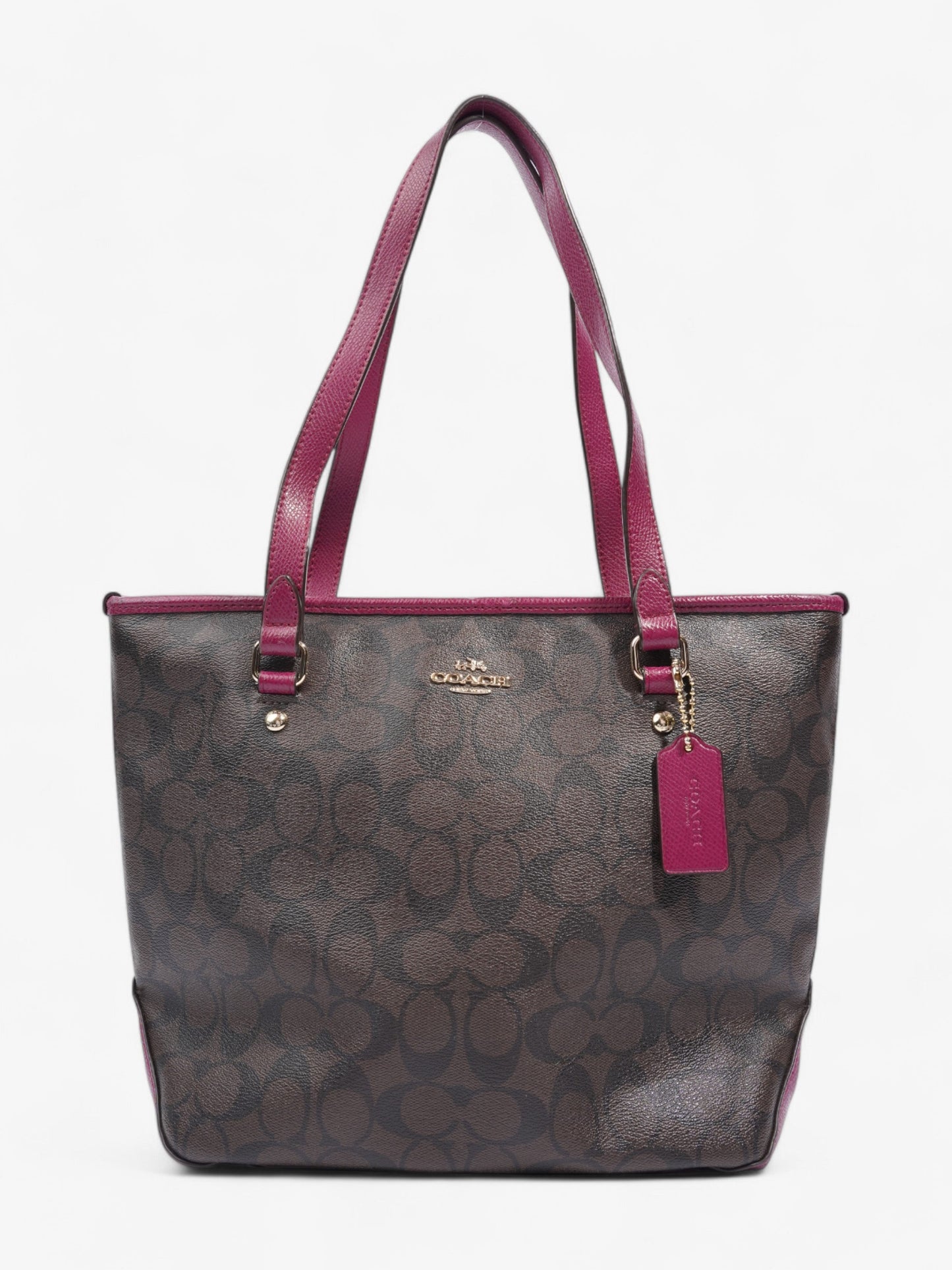Coach Gallery Tote Brown / Magenta Canvas
