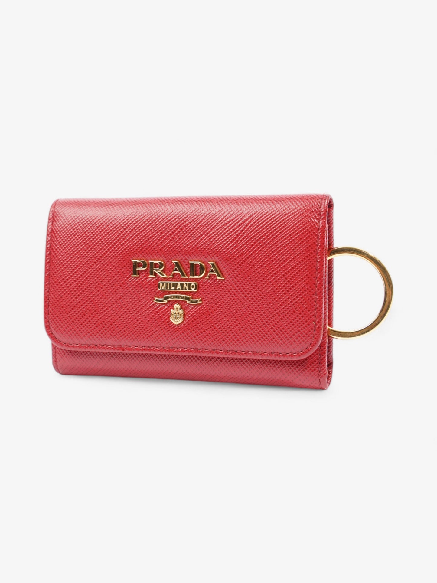 Prada Key Case Red Saffiano Leather