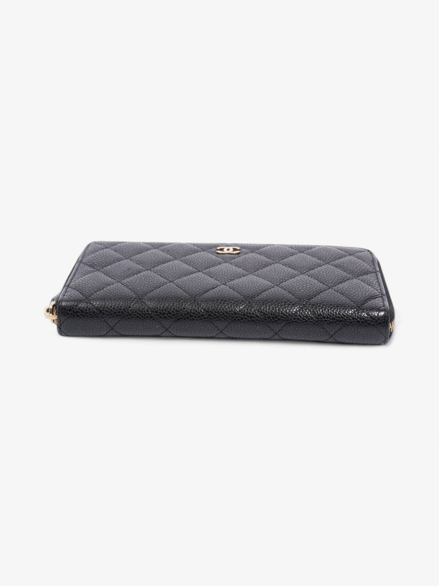 Chanel Zip Round Wallet Black Caviar Leather