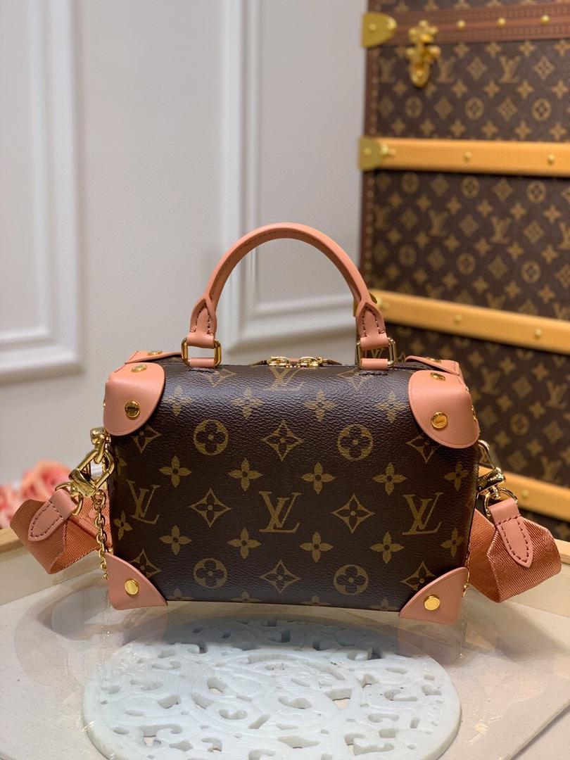 LV Petite Malle Souple Monogram Canvas Pink For Women, WomenÃ¢â‚¬â„¢s Handbags, Shoulder And Crossbody Bags 7.9in/20cm LV M45531