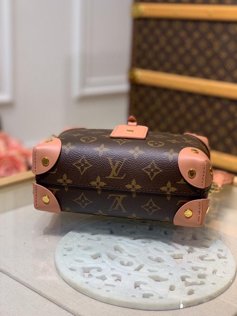 LV Petite Malle Souple Monogram Canvas Pink For Women, WomenÃ¢â‚¬â„¢s Handbags, Shoulder And Crossbody Bags 7.9in/20cm LV M45531