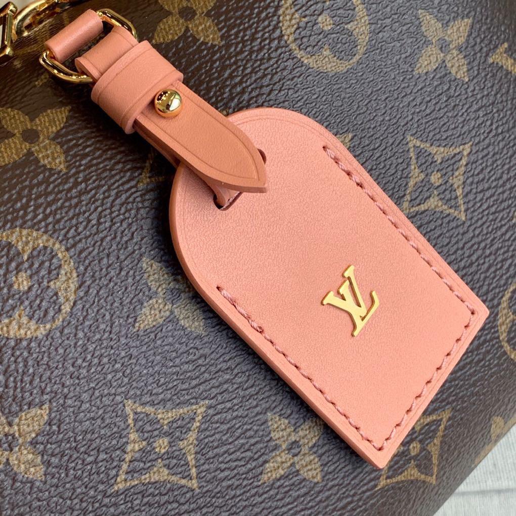 LV Petite Malle Souple Monogram Canvas Pink For Women, WomenÃ¢â‚¬â„¢s Handbags, Shoulder And Crossbody Bags 7.9in/20cm LV M45531