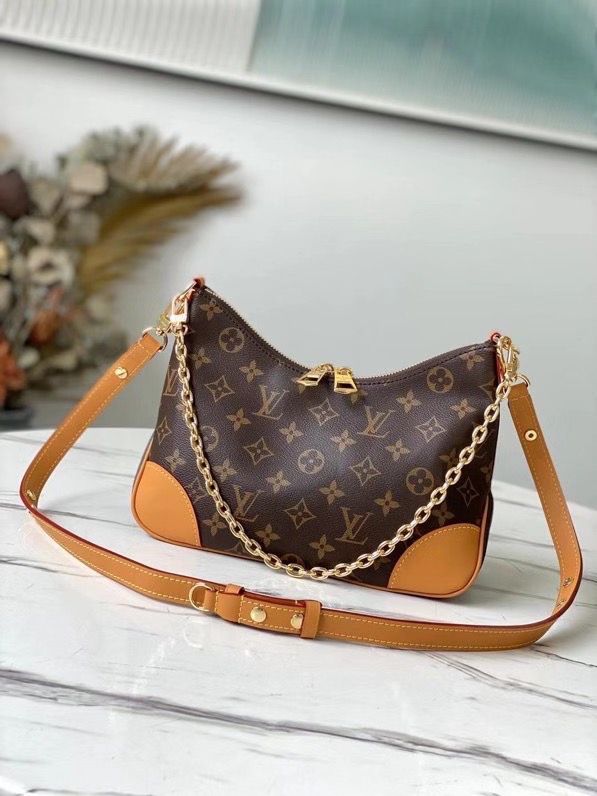 LV Boulogne Monogram Canvas Natural Beige For Women, WomenÃ¢â‚¬â„¢s Handbags, Shoulder And Crossbody Bags 11.4in/29cm LV M45832