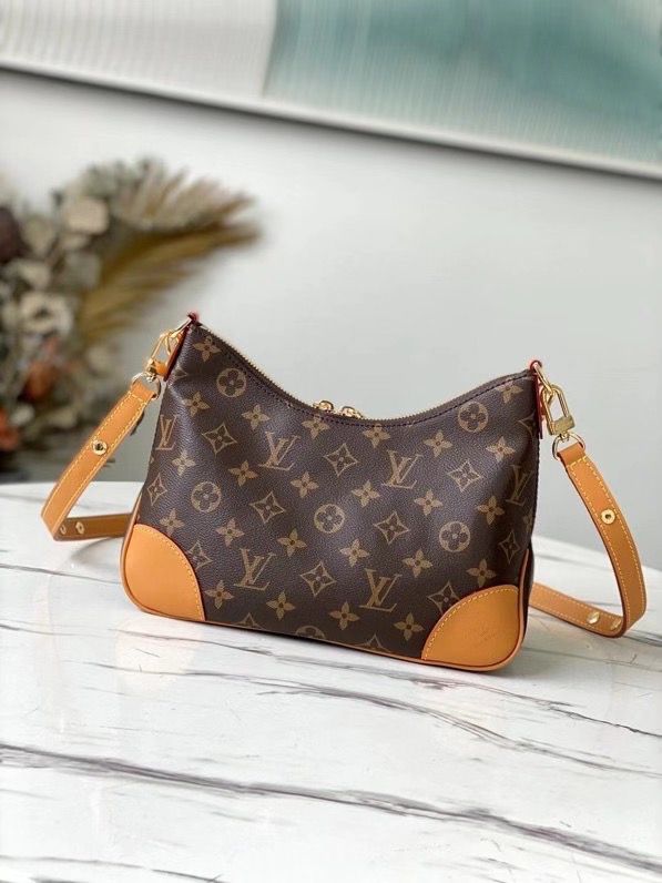 LV Boulogne Monogram Canvas Natural Beige For Women, WomenÃ¢â‚¬â„¢s Handbags, Shoulder And Crossbody Bags 11.4in/29cm LV M45832