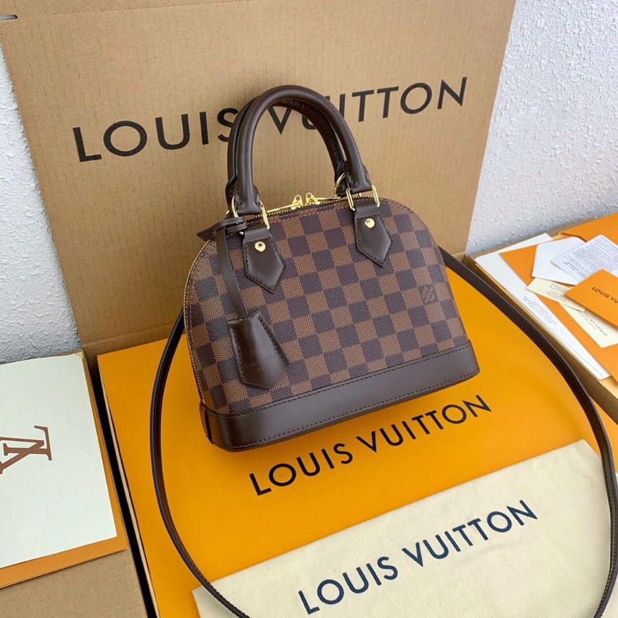 LV Alma GLAMI Damier Ebene Canvas For Women, WomenÃ¢â‚¬â„¢s Handbags, Shoulder And Crossbody Bags 9.3in/23.5cm LV N41221