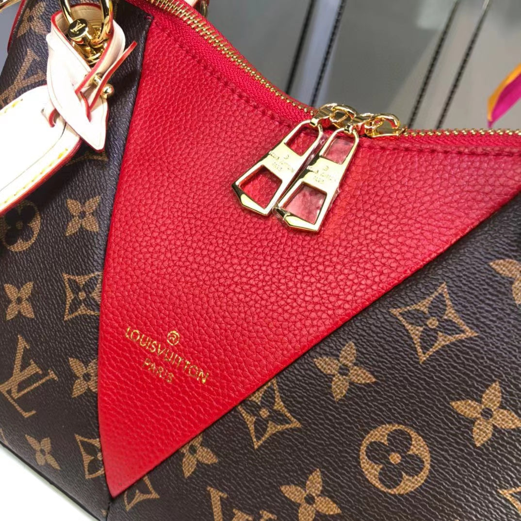 LV V Tote GLAMI Monogram Canvas GLAMIrise Red For Women, WoBags, Shoulder And Crossbody Bags 10.6in/27cm LV M43966