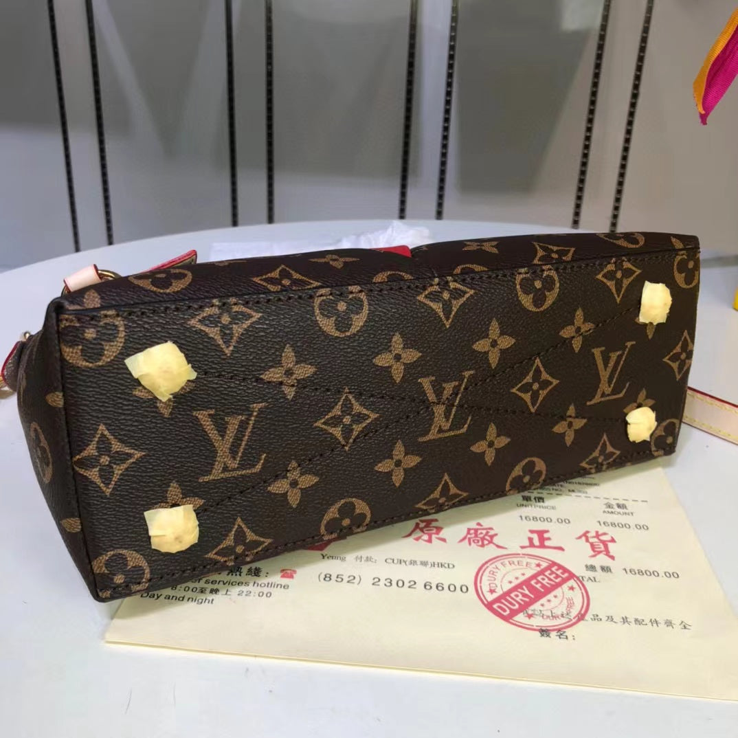 LV V Tote GLAMI Monogram Canvas GLAMIrise Red For Women, WoBags, Shoulder And Crossbody Bags 10.6in/27cm LV M43966