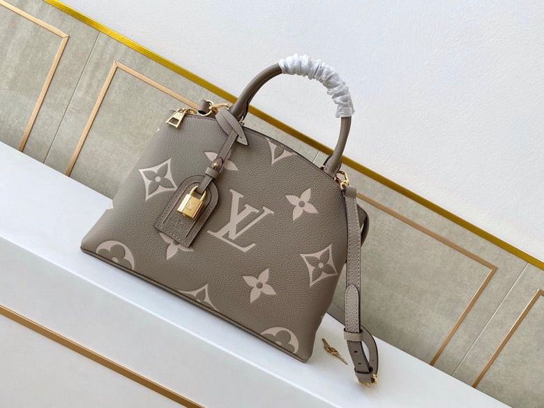 LV Petit Palais Monogram GlamIowers Tourterelle/Creme For Women,  Shoulder And Crossbody Bags 11.4in/29cm LV M58914