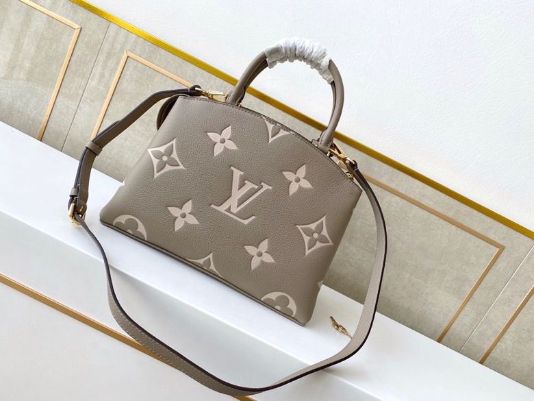 LV Petit Palais Monogram GlamIowers Tourterelle/Creme For Women,  Shoulder And Crossbody Bags 11.4in/29cm LV M58914