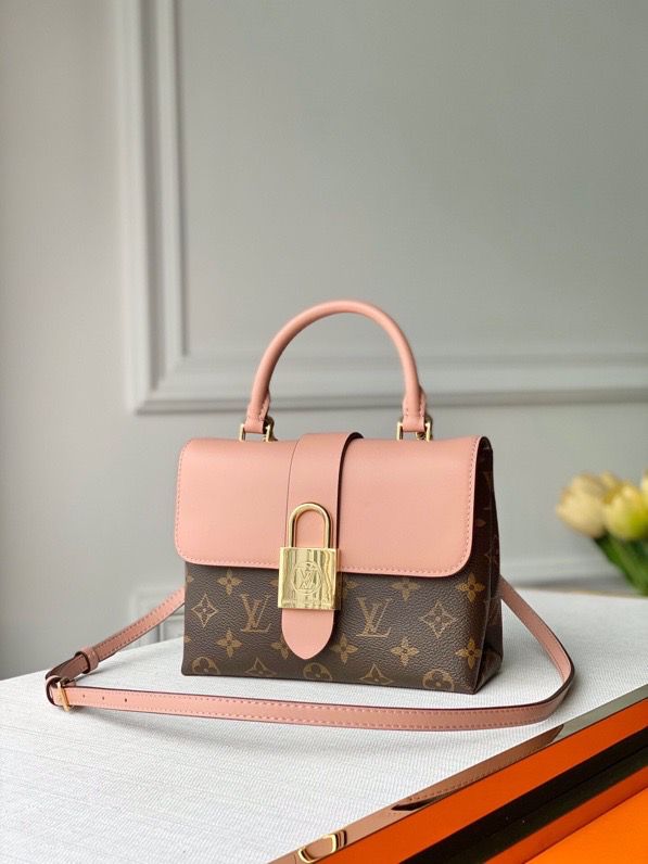 LV Locky GLAMI Monogram Canvas Rose Poudre Pink For Women, WomenÃ¢â‚¬â„¢s Handbags, Shoulder And Crossbody Bags 7.9in/20cm LV M44080