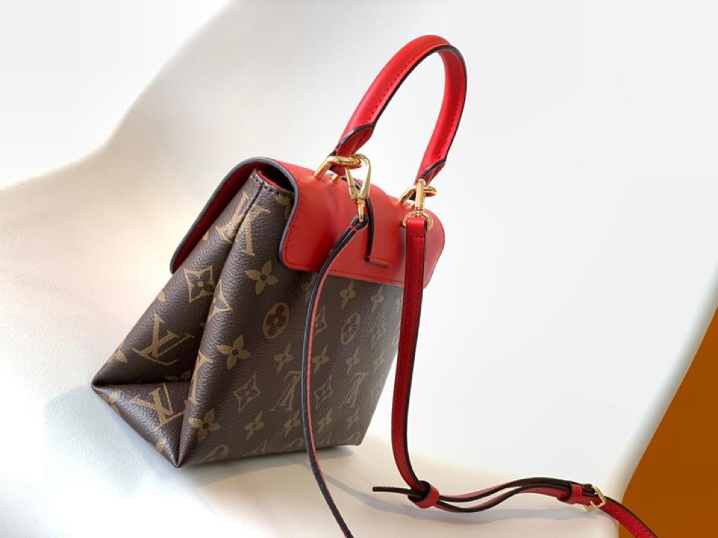 LV Locky GLAMI Monogram Canvas Red For Women,  Shoulder And Crossbody Bags 7.9in/20cm LV M44322