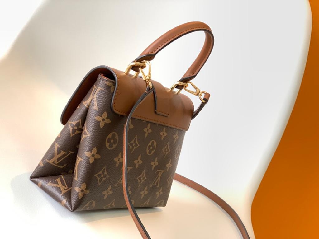 LV Locky GLAMI Monogram Canvas Caramel Brown For Women, WomenÃ¢â‚¬â„¢s Handbags, Shoulder And Crossbody Bags 7.9in/20cm LV M44654