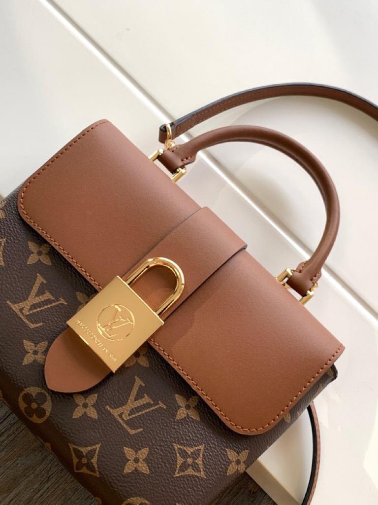 LV Locky GLAMI Monogram Canvas Caramel Brown For Women, WomenÃ¢â‚¬â„¢s Handbags, Shoulder And Crossbody Bags 7.9in/20cm LV M44654