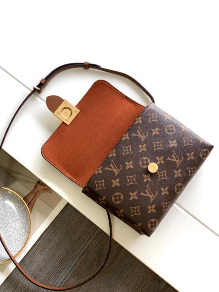 LV Locky GLAMI Monogram Canvas Caramel Brown For Women, WomenÃ¢â‚¬â„¢s Handbags, Shoulder And Crossbody Bags 7.9in/20cm LV M44654