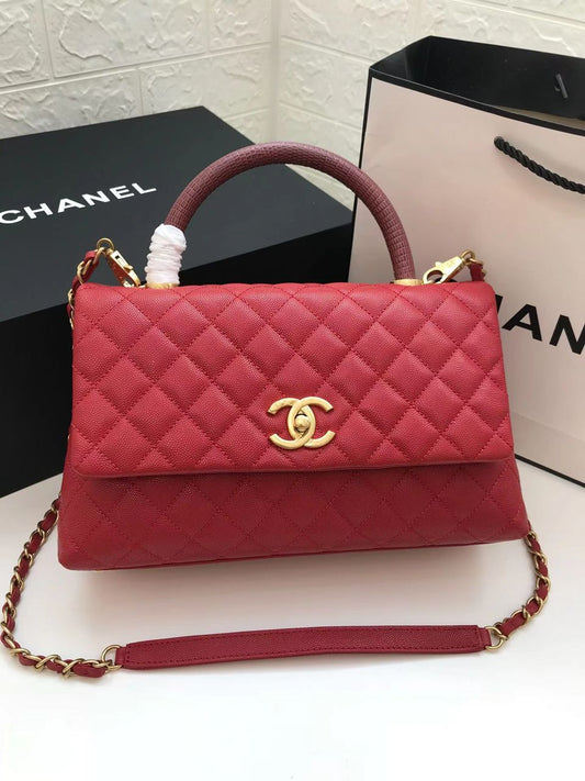 CHLLarge Flap Bag With Top Handle Red For Women, Women’s Handbags, Shoulder And Crossbody Bags 11in/28cm A92991