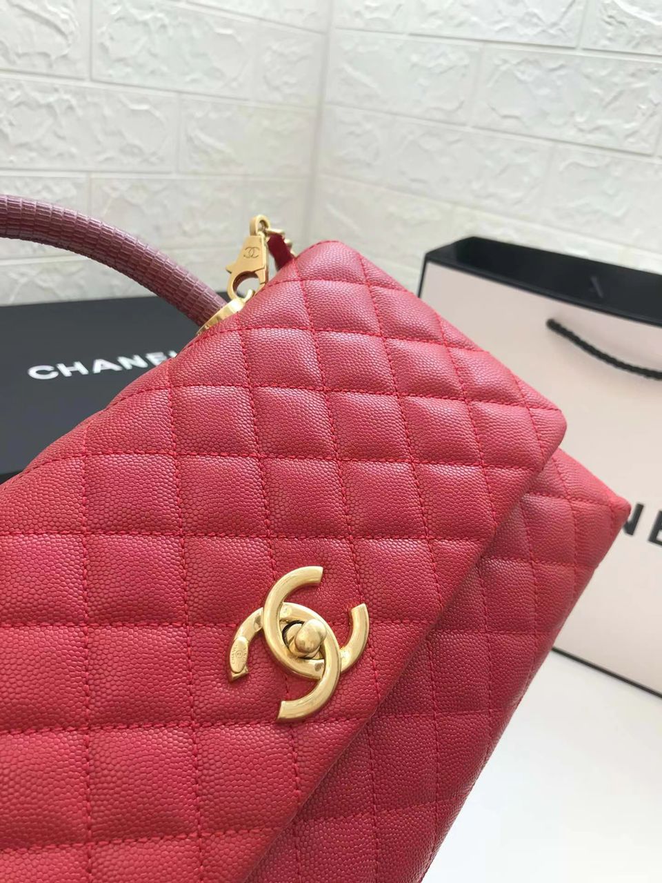 CHLLarge GlamIap Bag With Top Handle Red For Women Handbags, Shoulder And Crossbody Bags 11in/28cm A92991