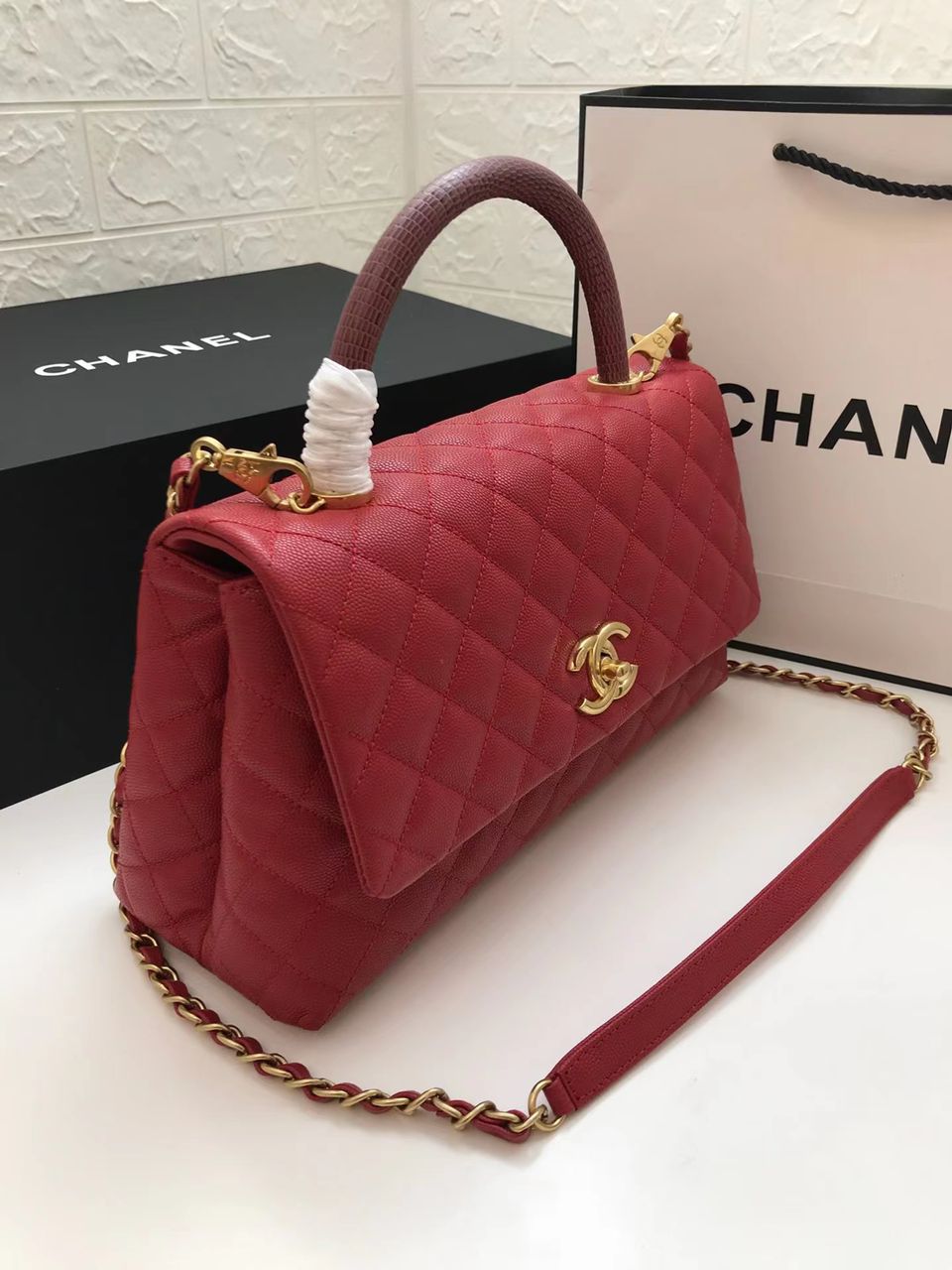 CHLLarge GlamIap Bag With Top Handle Red For Women Handbags, Shoulder And Crossbody Bags 11in/28cm A92991