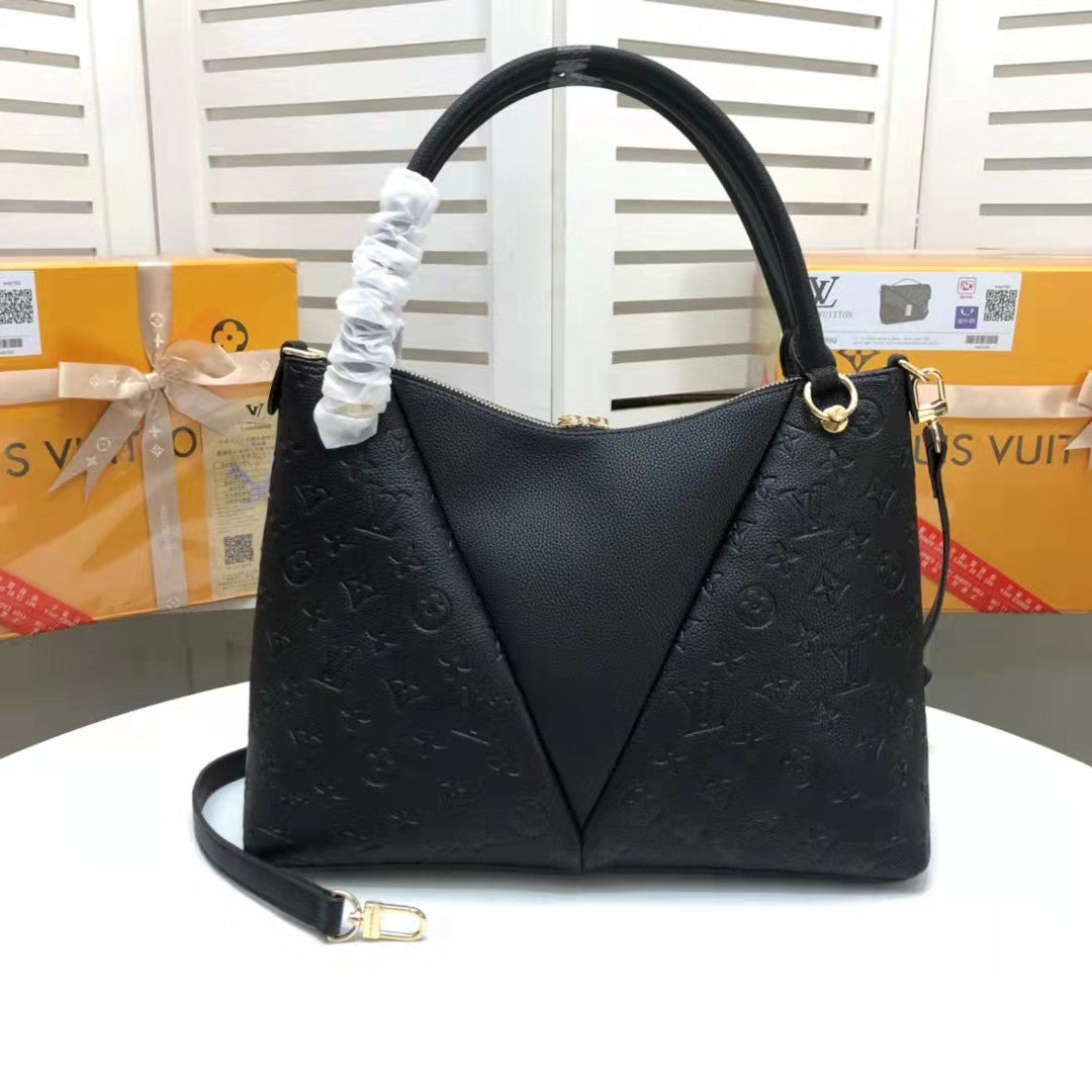 LV V Tote MM Monogram Empreinte Black For Women, WomenÃ¢â‚¬â„¢s Handbags, Shoulder And Crossbody Bags 14.2in/36cm LV M44421
