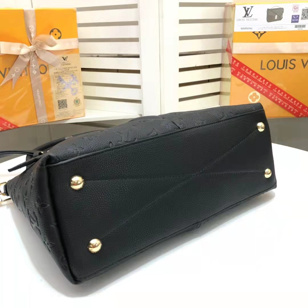 LV V Tote MM Monogram Empreinte Black For Women, WomenÃ¢â‚¬â„¢s Handbags, Shoulder And Crossbody Bags 14.2in/36cm LV M44421