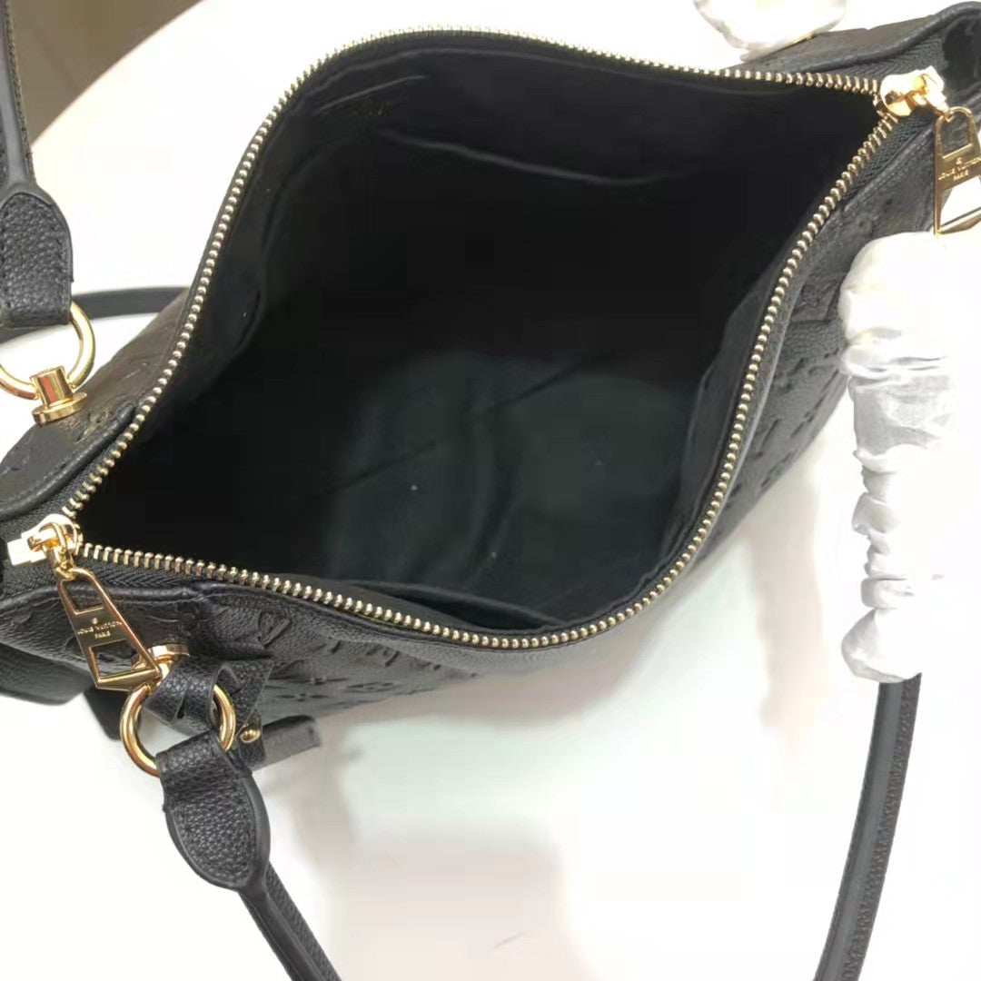LV V Tote MM Monogram Empreinte Black For Women, WomenÃ¢â‚¬â„¢s Handbags, Shoulder And Crossbody Bags 14.2in/36cm LV M44421