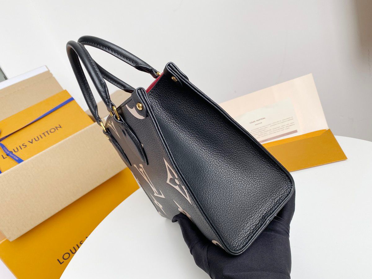 LV OnTheGo PM Tote Bag Monogram Empreinte Black/Beige For Women, WomenÃ¢â‚¬â„¢s Handbags, Shoulder And Crossbody Bags 9.8in/25cm LV M45659