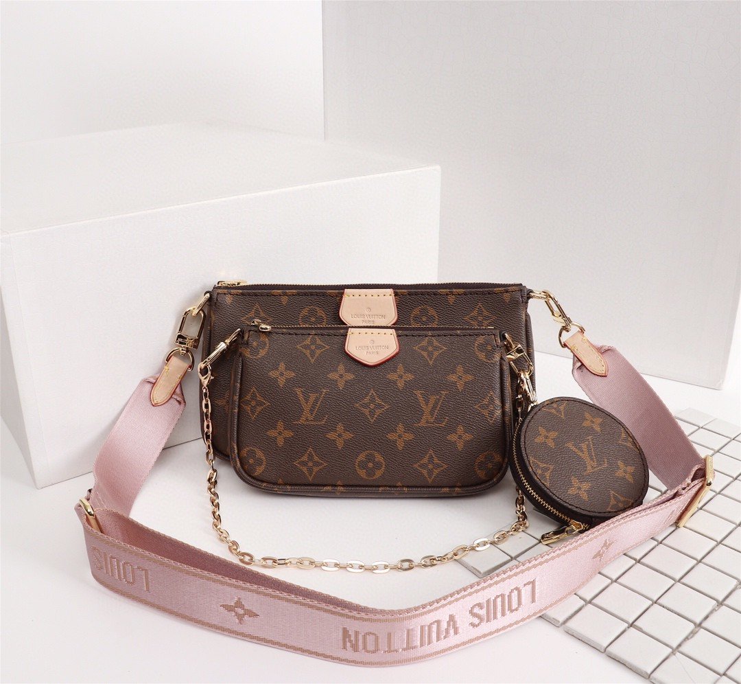 LV Multi Pochette AcGLAMIssoires Monogram Canvas Pink For Women,  Shoulder And Crossbody Bags 9.4in/24cm LV M44840