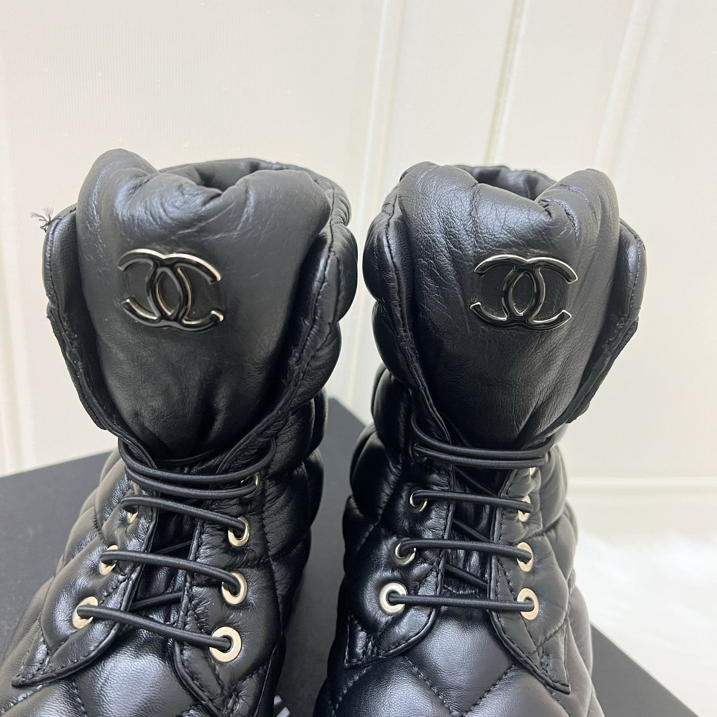 GLM-23K Boots in Black Leather and SHW Sz 37.5