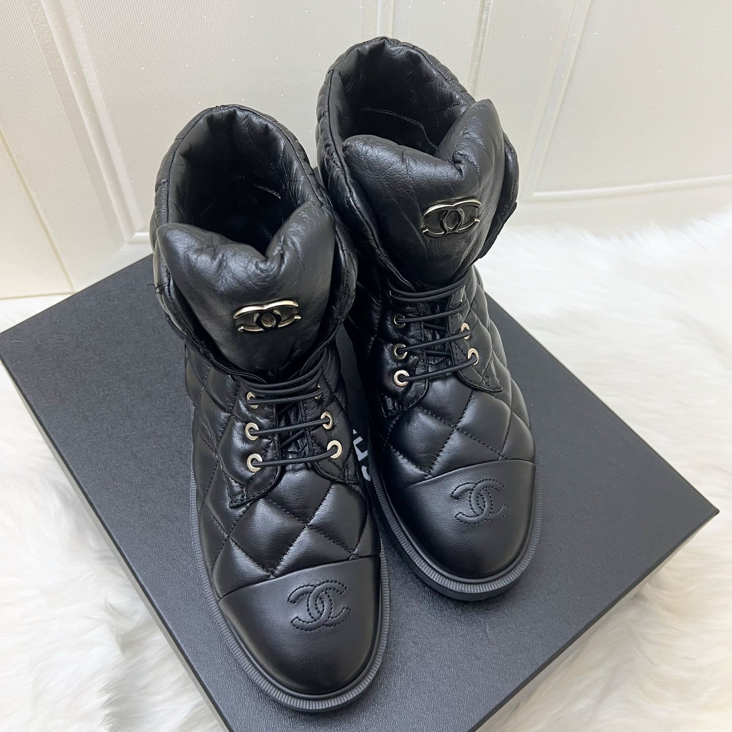 GLM-23K Boots in Black Leather and SHW Sz 37.5