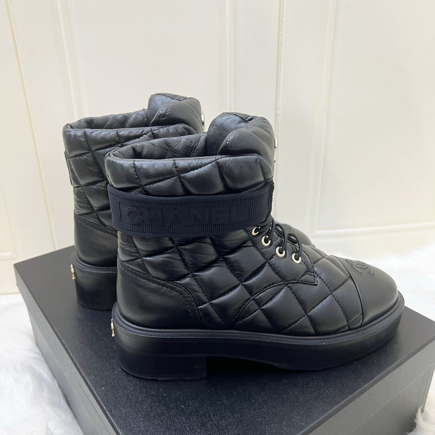 GLM-23K Boots in Black Leather and SHW Sz 37.5