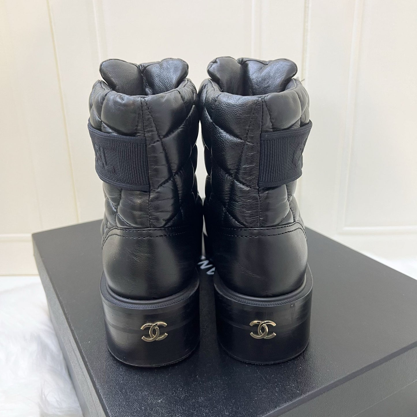 GLM-23K Boots in Black Leather and SHW Sz 37.5