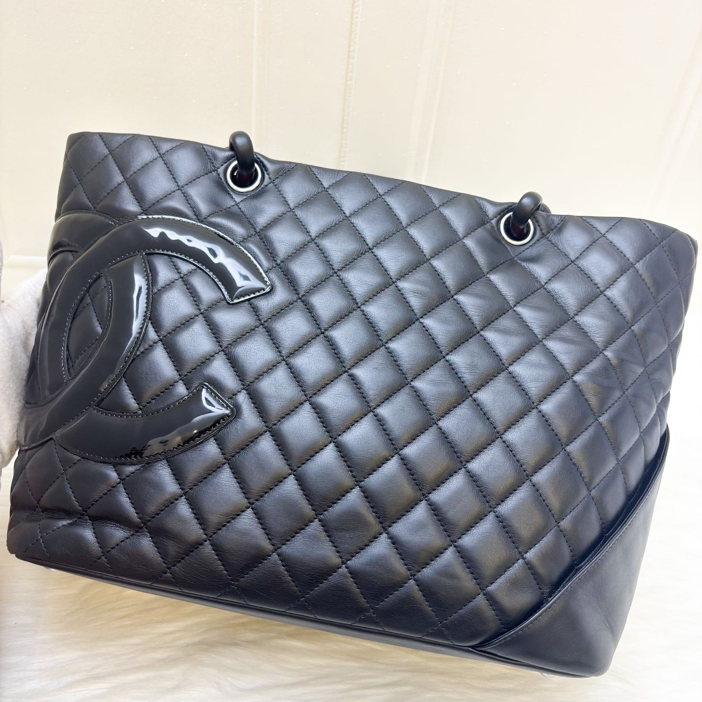 GLM-Cambon Tote in Black Lambskin and SHW