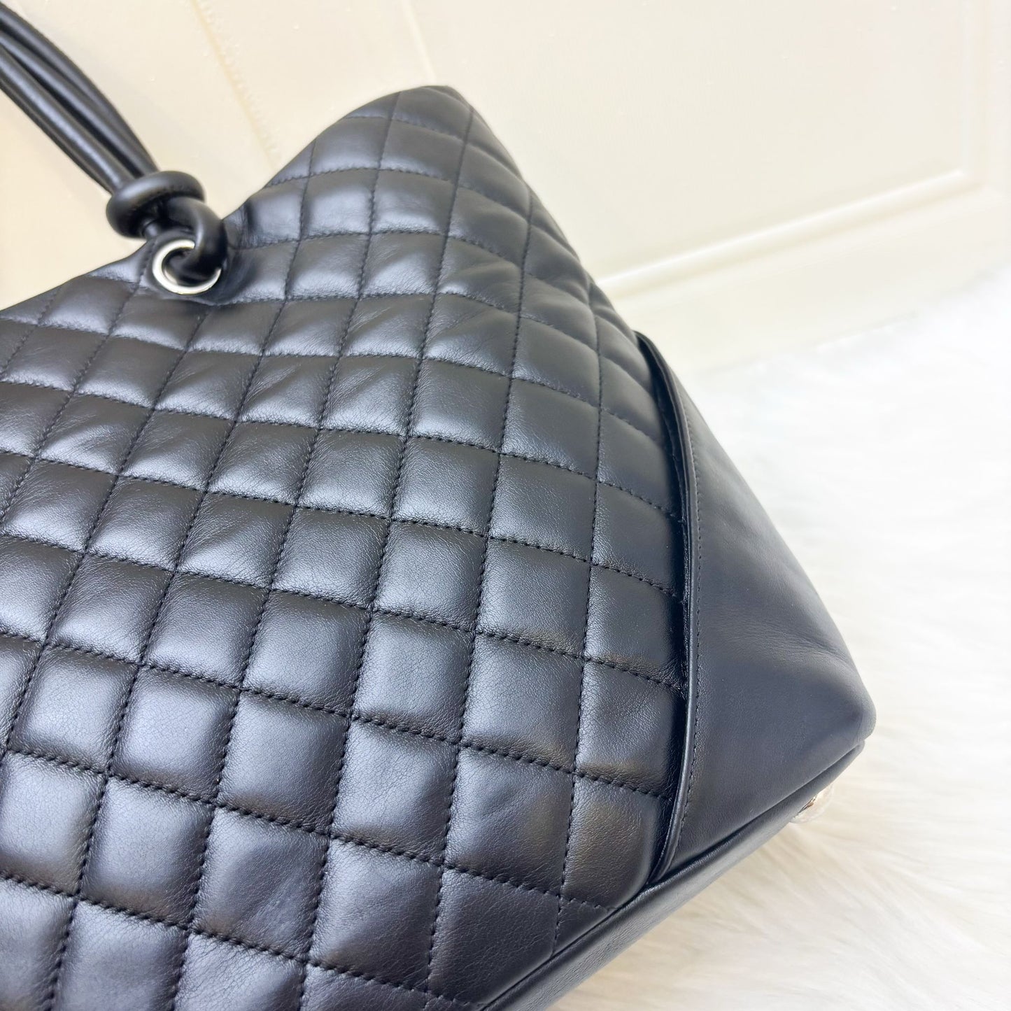 GLM-Cambon Tote in Black Lambskin and SHW