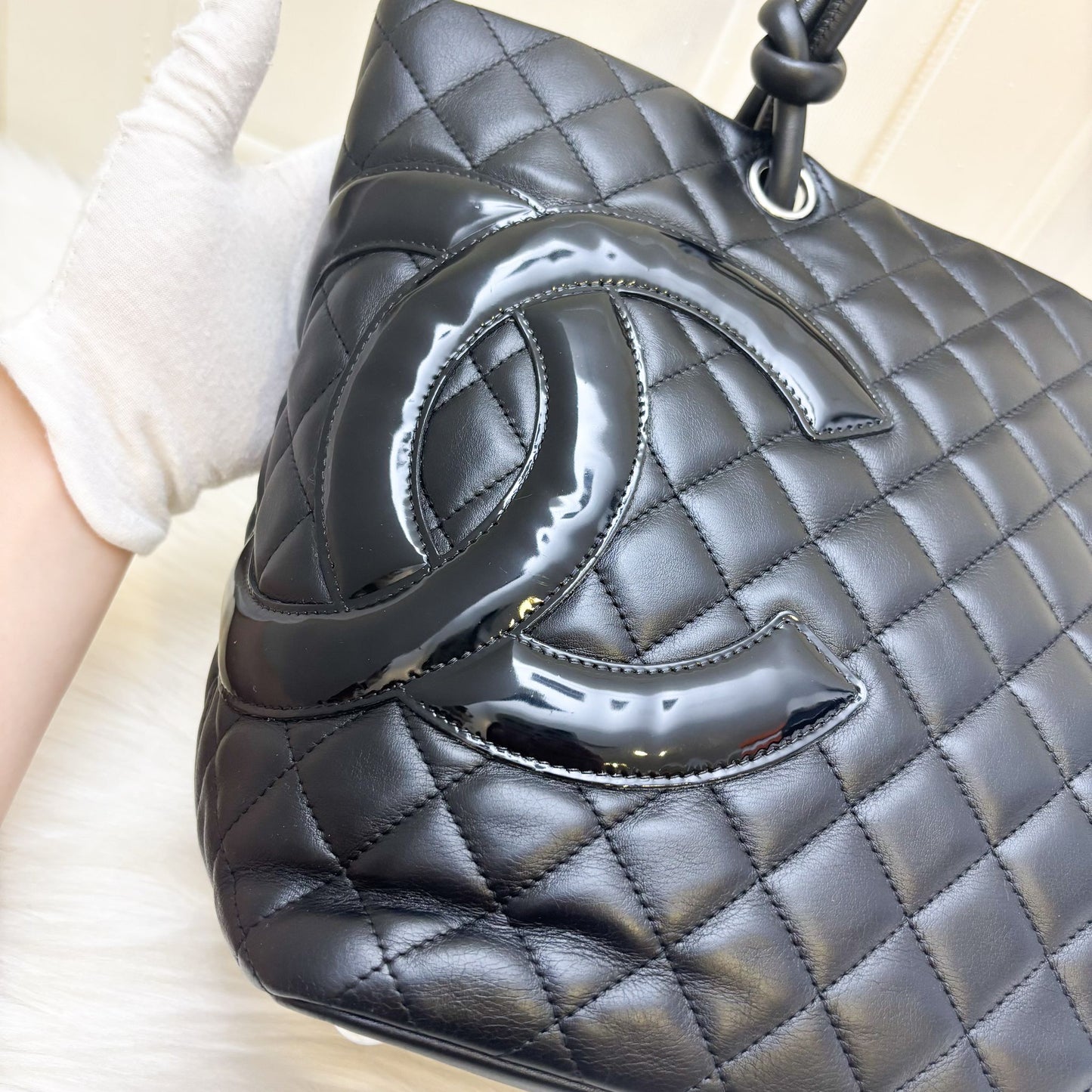 GLM-Cambon Tote in Black Lambskin and SHW