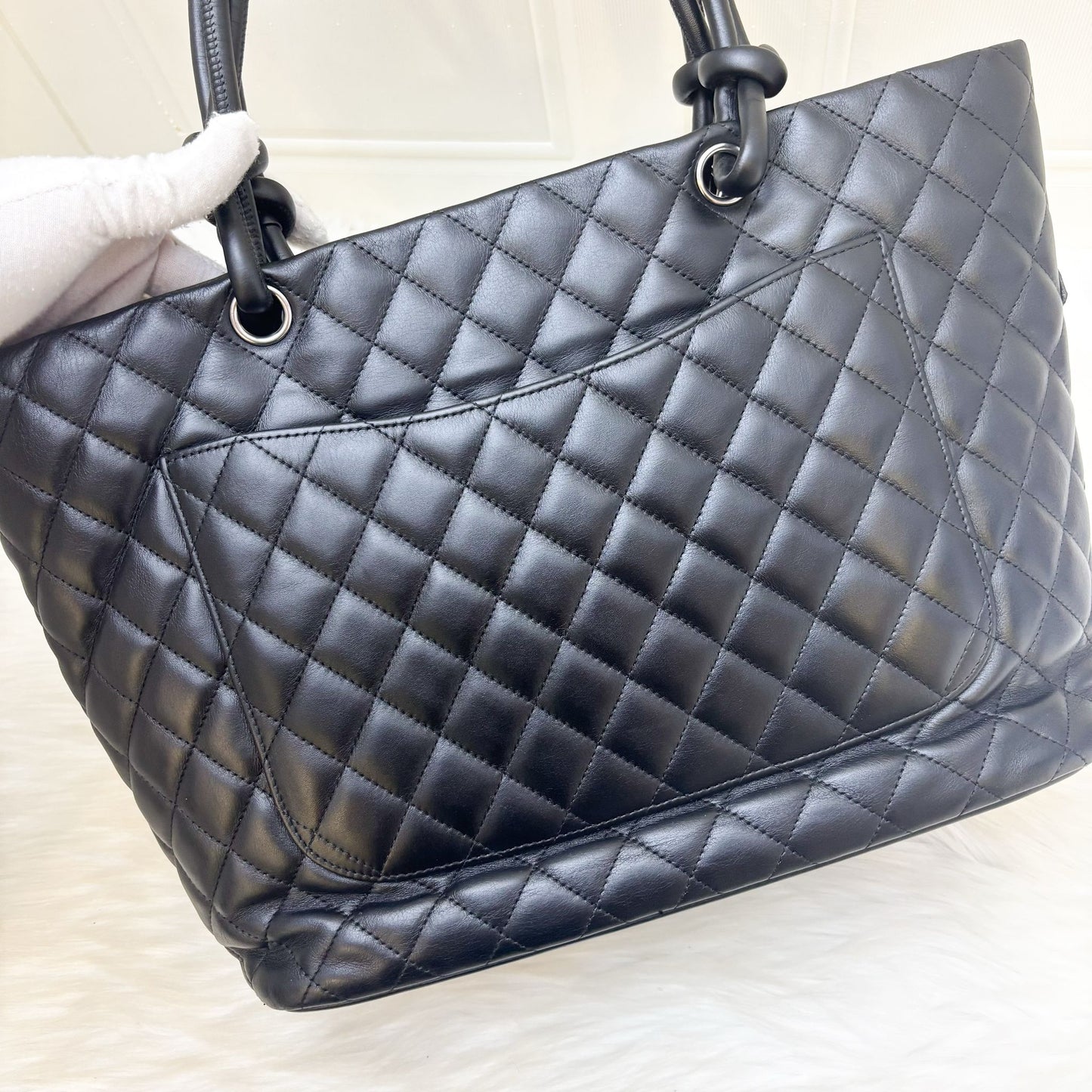 GLM-Cambon Tote in Black Lambskin and SHW