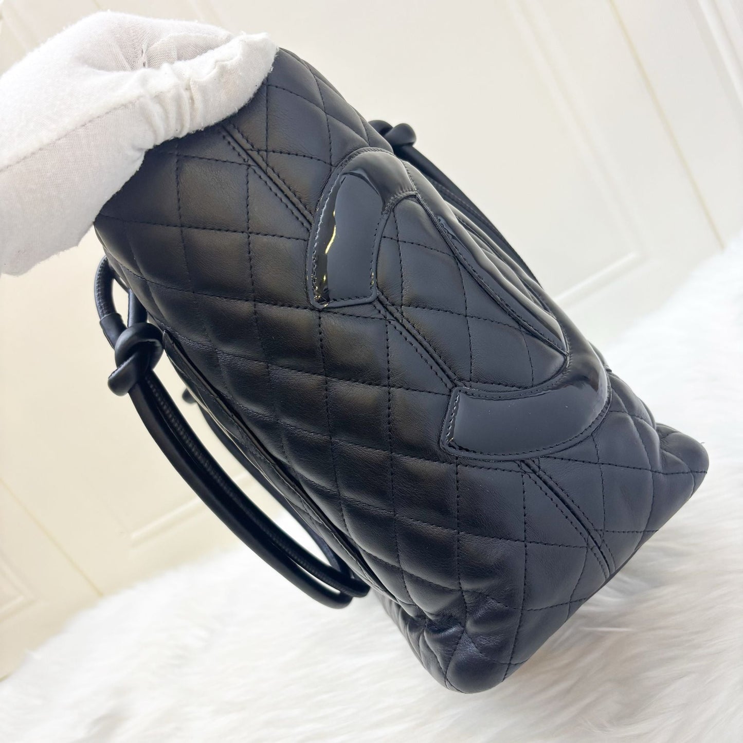 GLM-Cambon Tote in Black Lambskin and SHW