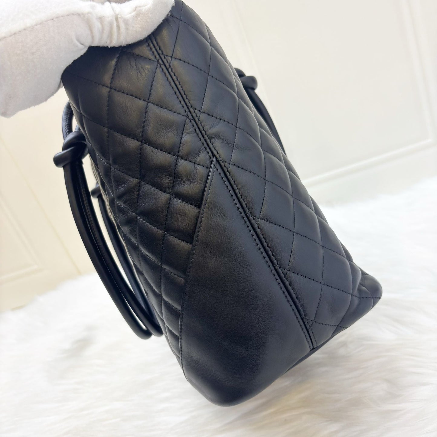 GLM-Cambon Tote in Black Lambskin and SHW