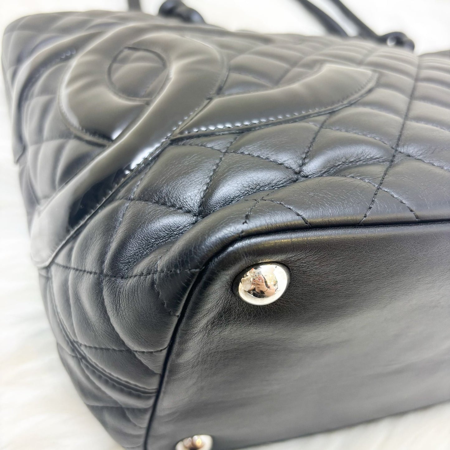 GLM-Cambon Tote in Black Lambskin and SHW