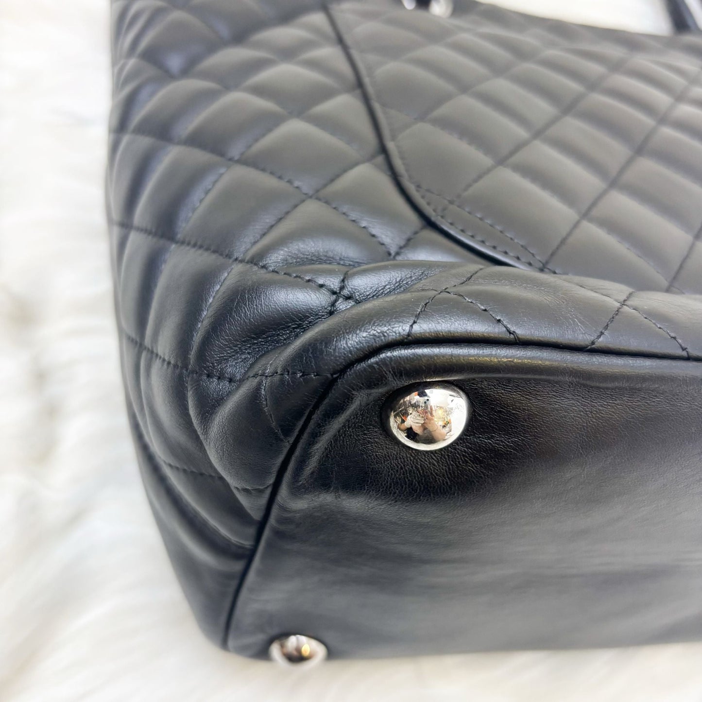GLM-Cambon Tote in Black Lambskin and SHW
