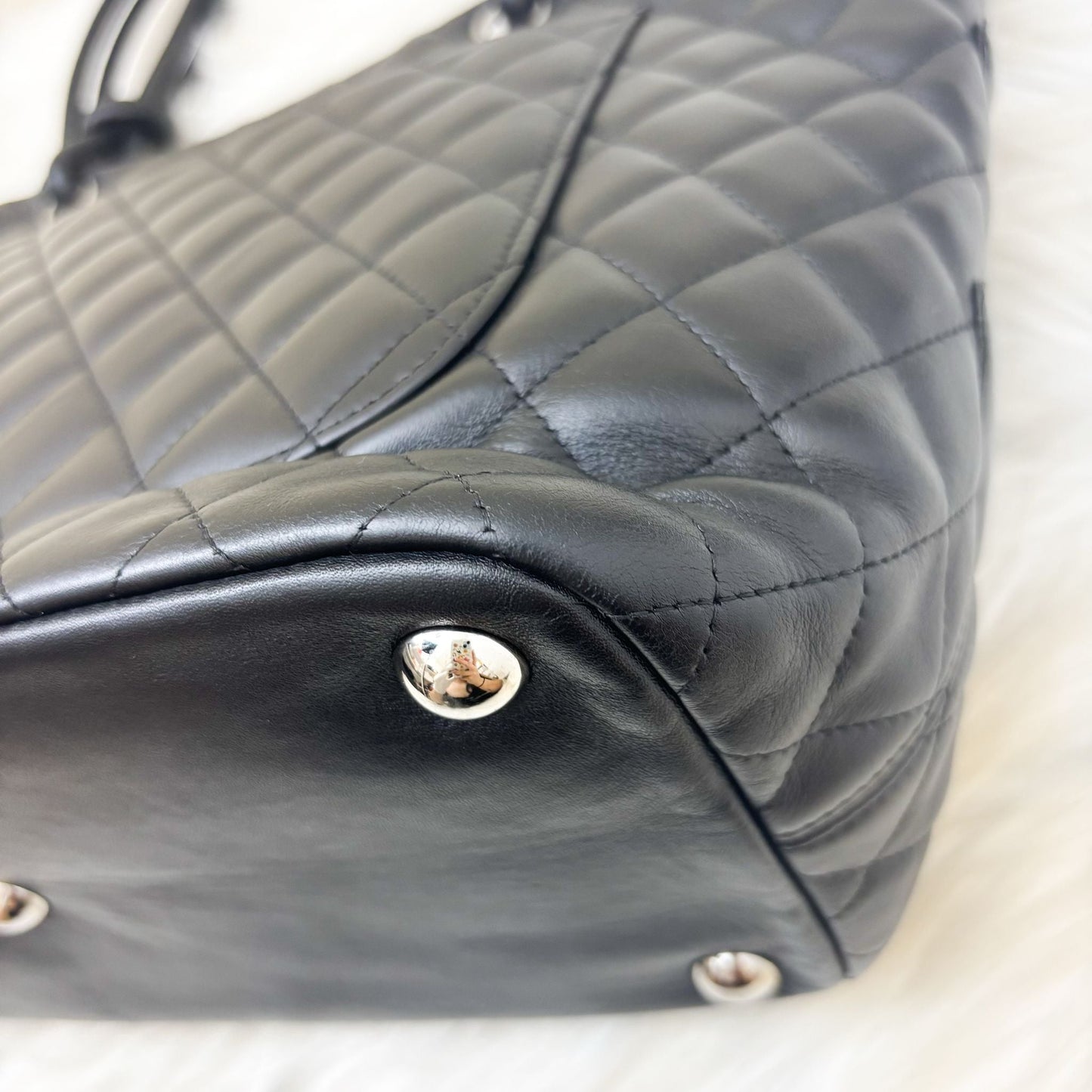 GLM-Cambon Tote in Black Lambskin and SHW