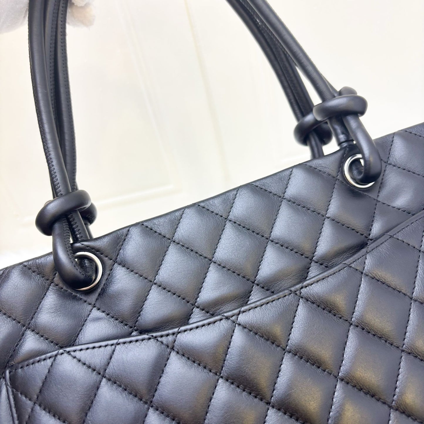 GLM-Cambon Tote in Black Lambskin and SHW