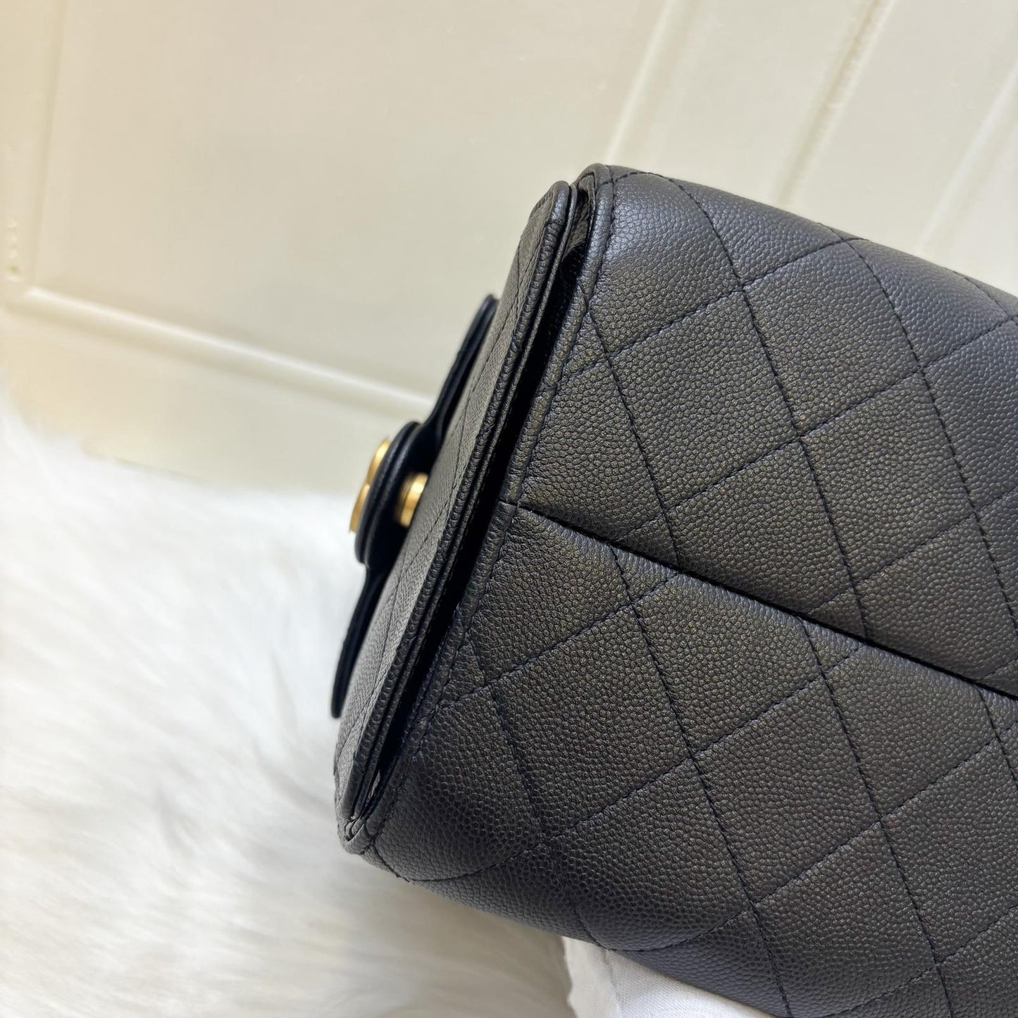 GLM-25 Small Hobo Bag in Black Caviar and AGHW (Model: AS5293)