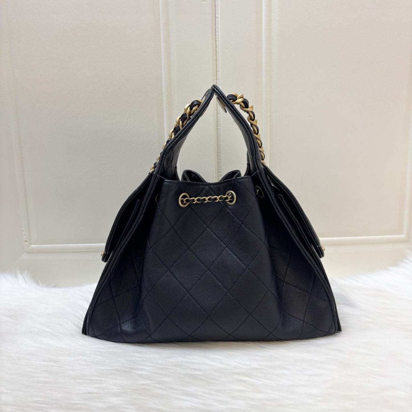 GLM-25 Small Hobo Bag in Black Caviar and AGHW (Model: AS5293)