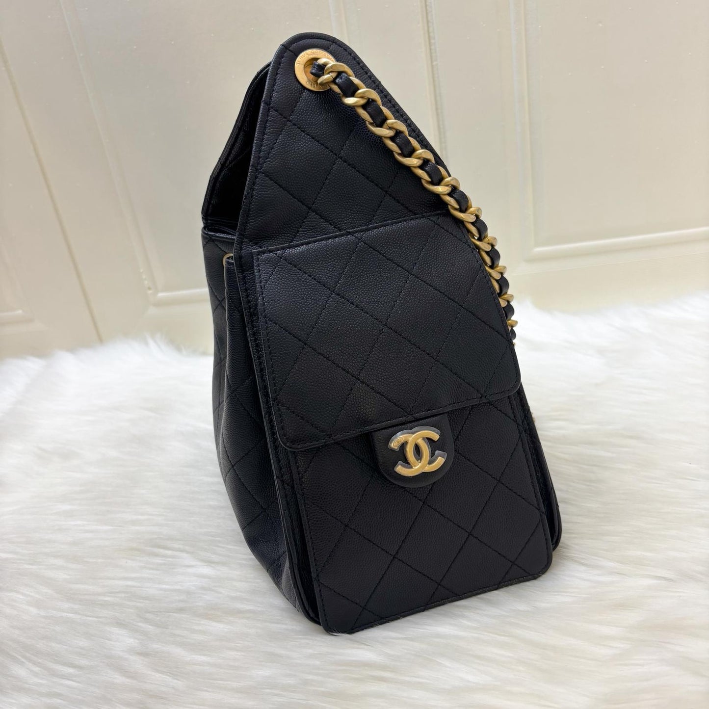 GLM-25 Small Hobo Bag in Black Caviar and AGHW (Model: AS5293)