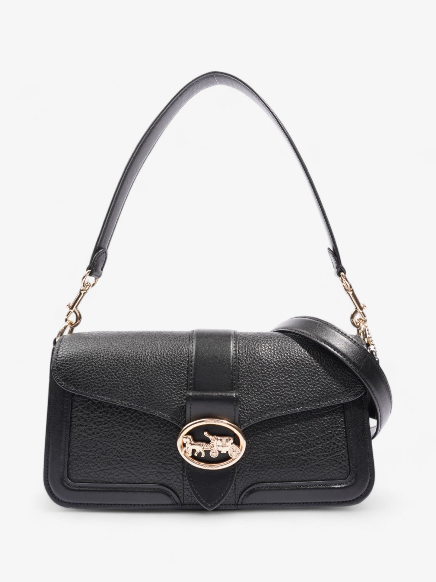 Coach Georgie Crossbody Black Grained Leather