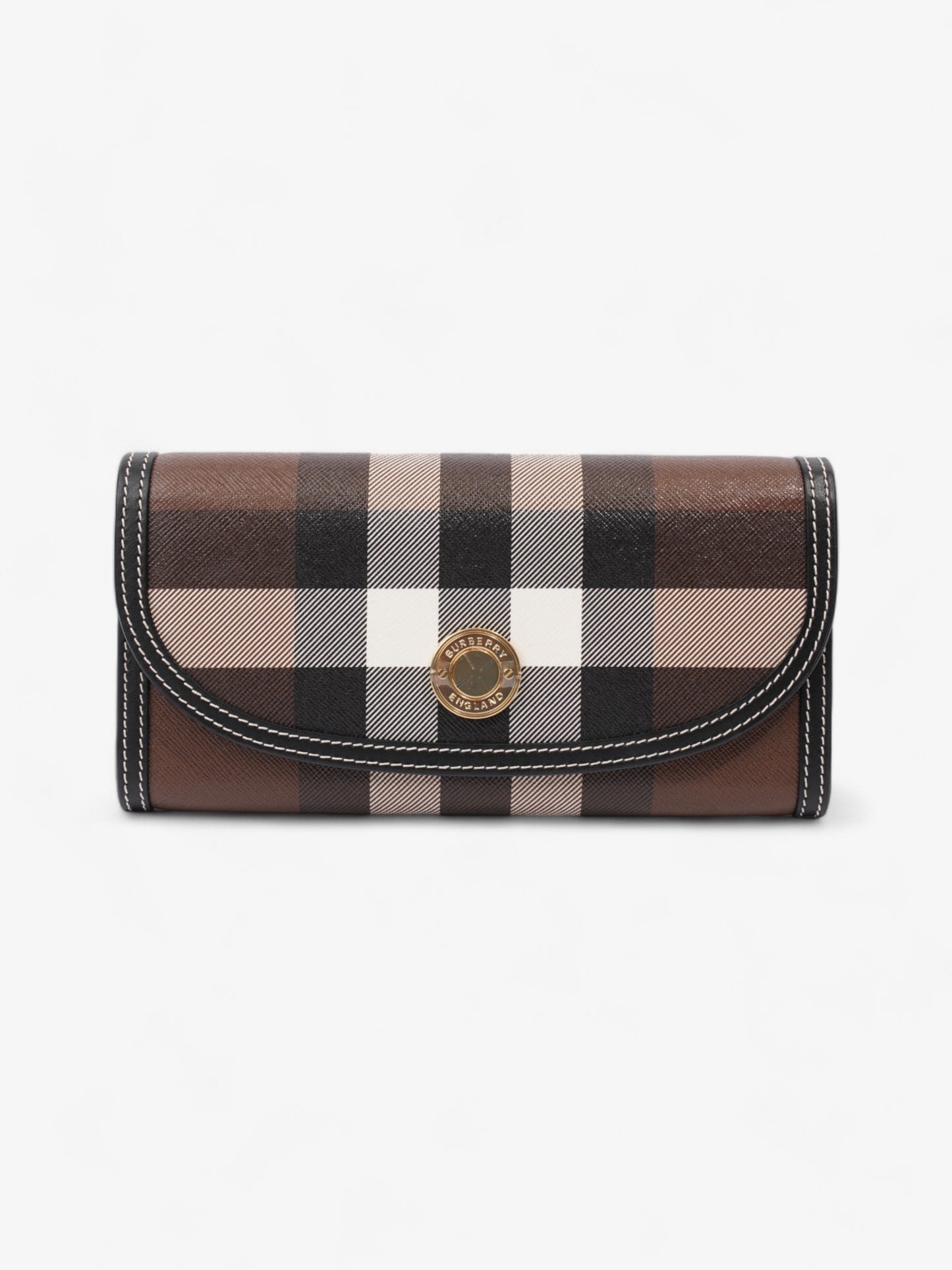 Burberry Continental Wallet Dark Birch Brown Polyurethane