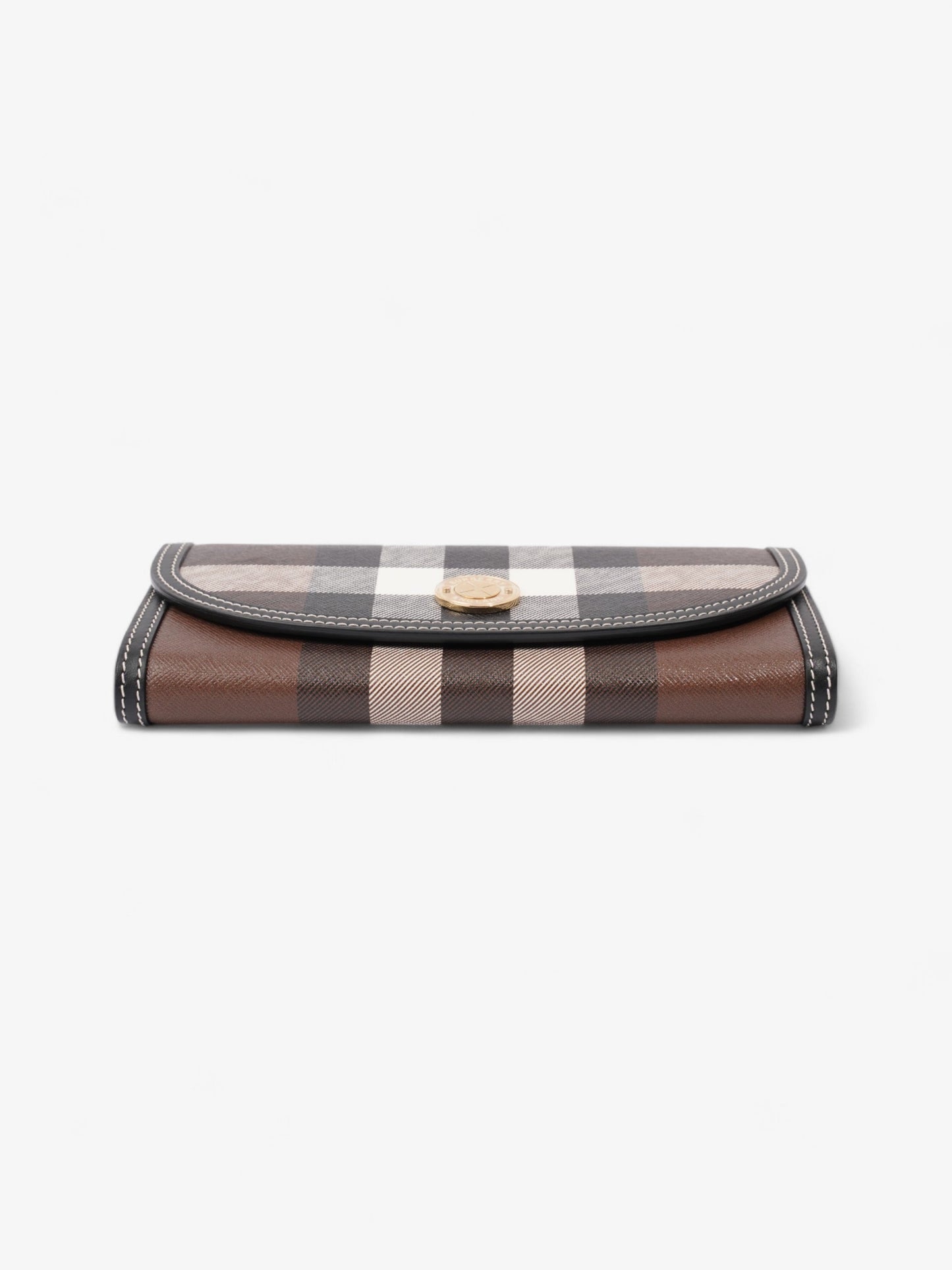 Burberry Continental Wallet Dark Birch Brown Polyurethane