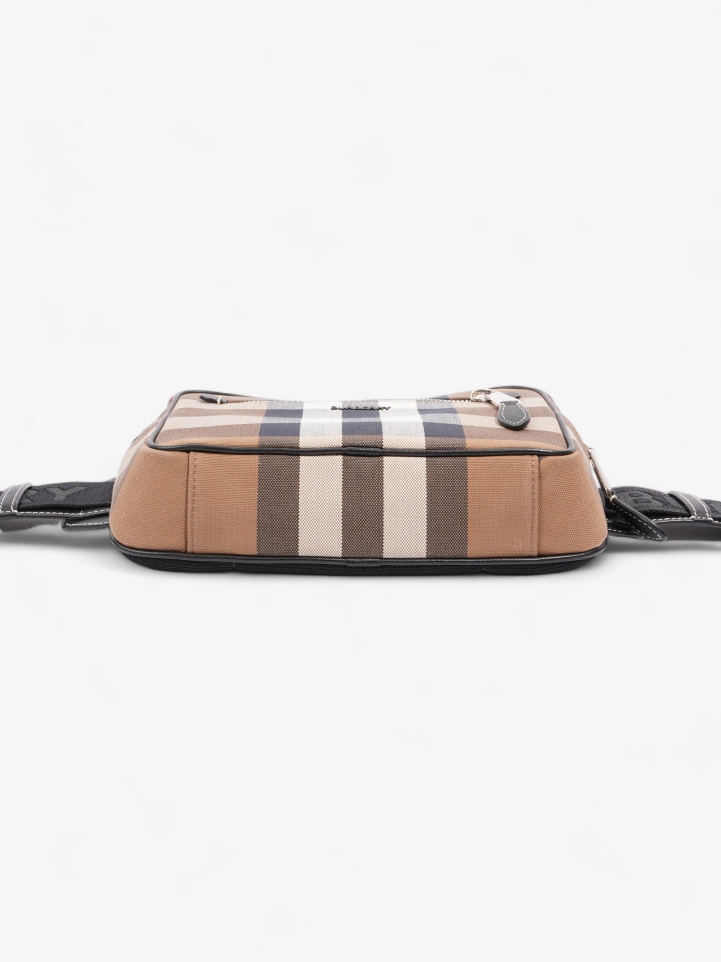 Burberry Double Zip Belt Bag Dark Birch Brown Cotton